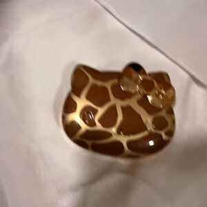 Giraffe Print Cat-Shaped Trinket Box